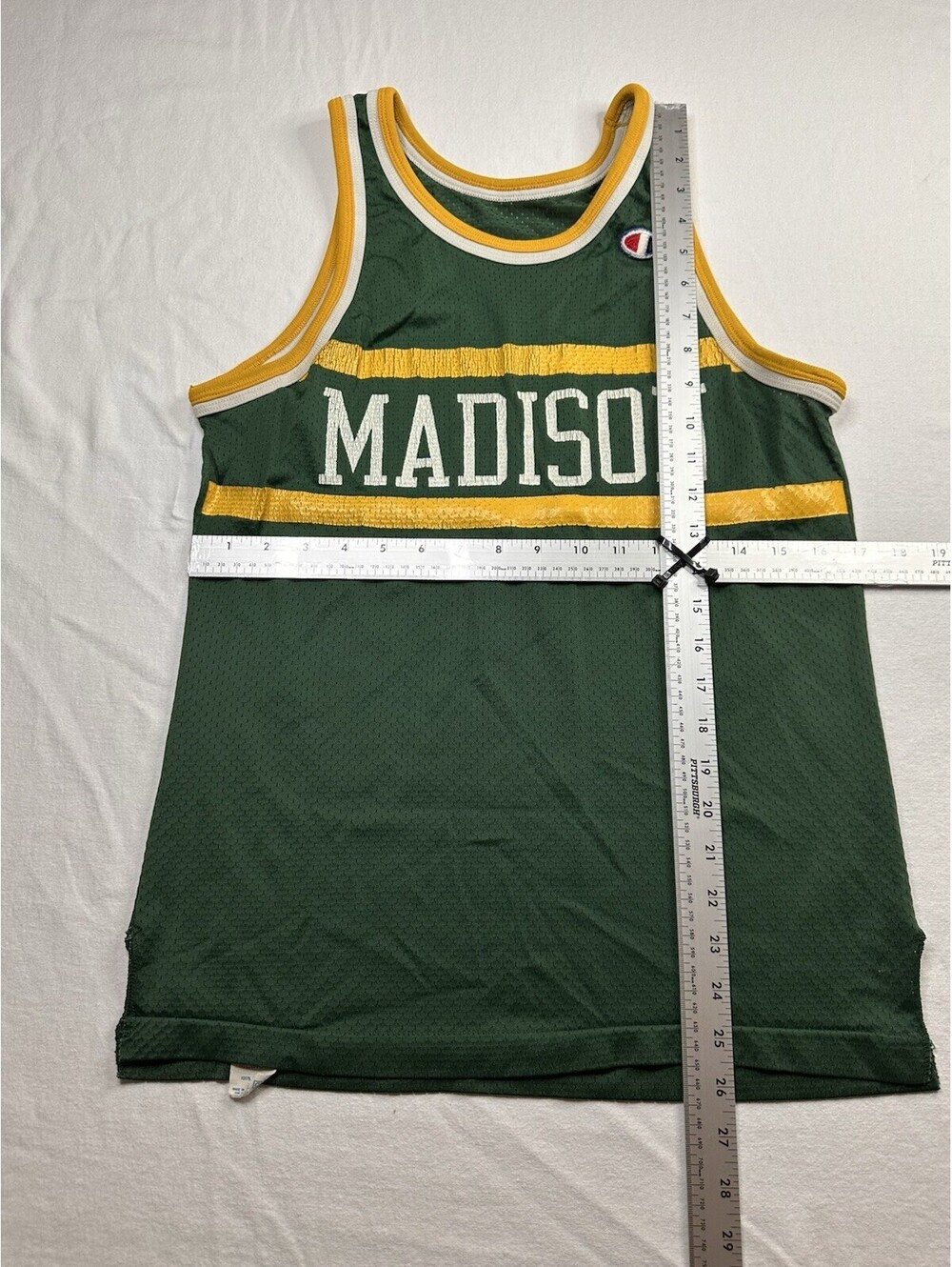 Vintage Champion Green And Yellow Tang Top Size Medium - Picture 5 of 6